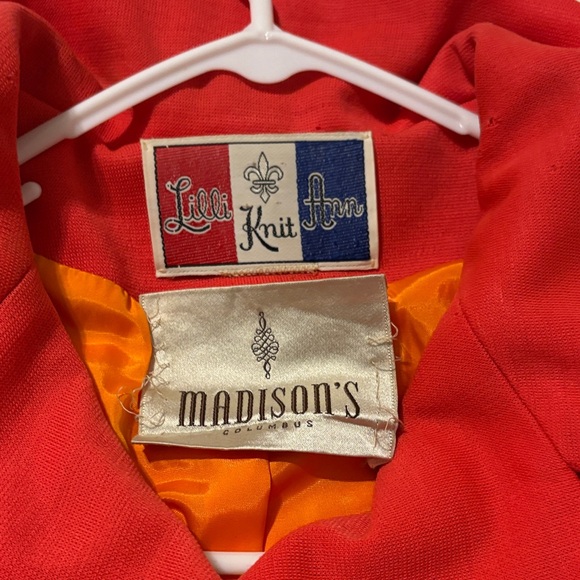 Super Vintage Lilli Ann Coral Orange 1960’s Ruffle Jacket - Picture 2 of 4